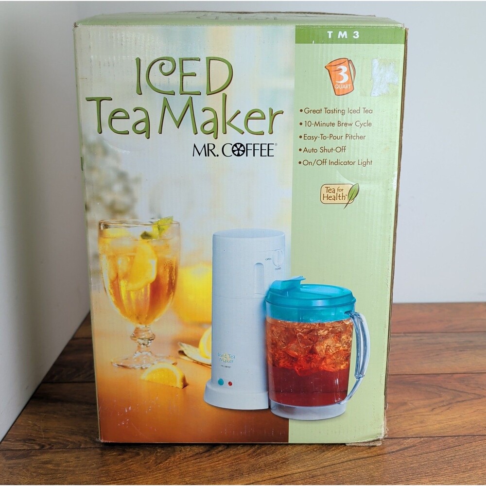 Mr. Coffee Iced Tea Maker *New Open Box* Model TM3 Blue Lid - 3 Quart